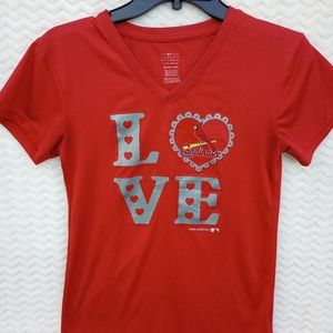 St Louis Cardinals baseball LOVE mlb girls shirt tshirt red xl 14/16